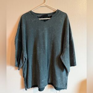 No Boundaries Teal Ribbed Sweatshirt